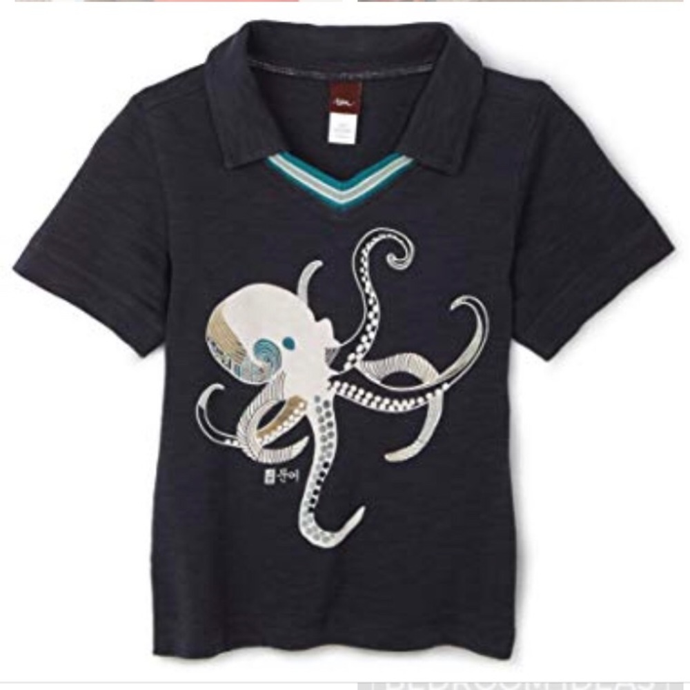Tea Collection Mooneo Octopus Graphic Polo